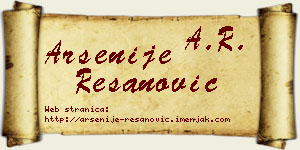 Arsenije Resanović vizit kartica